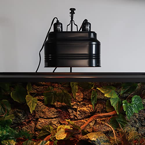 Aiicioo Dual Reptile Light Fixture - Bearded Dragon Light Fixture Double Reptile Heat Lamp Dome Max 160 Watt Terrarium UVB Reptile Light for Turtle Tank Vivarium Hermit Crab - size: Dual Lamp Fixture 160W
