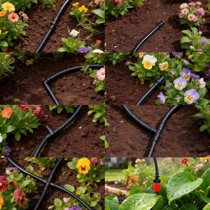 RedChili 260 Pack Drip Irrigation Fittings Kit for 1/4" Tubing, Complete Set with Drip System Barbed Connectors (Misting Nozzles, Nozzle Tees, Single Barbs, Couplings, Tees, Elbows, Plugs, Crosses) - size: 1/4" Connection Kit-260P