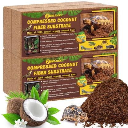 4 Pack Coconut Fiber Substrate, Premium Coco Coir Reptile Substrate | 100% Coconut Husk Terrarium Bedding for Reptiles, Tortoise, Bearded Dragon, Gecko, Snake, Hermit Crabs, Frogs, Tarantula - color: 4pcs
