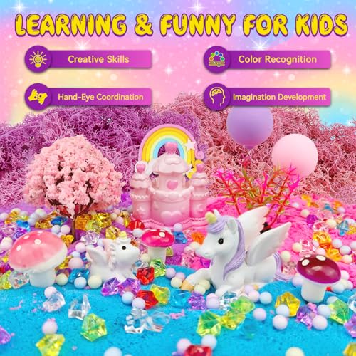 7july Unicorn Terrarium Crafts Kit for Kids-LED Night Light Up & Remote Unicorn Birthday Gifts Toys for Girls Ages5 6 7 8 9 10 Year Old-Christmas Gifts for Girls - style: Unicorn