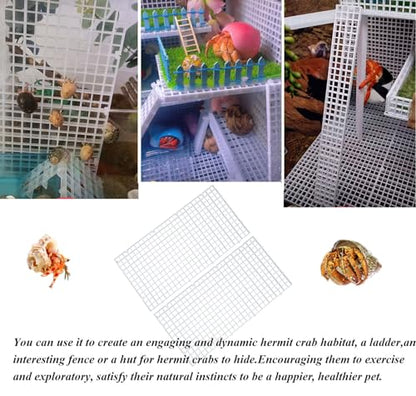 Hermit Crab Climbing Toys Reptile Habitat Grid Cuttable Plastic Net Hermit Crab Climbing Ladder Hideout Small Animal Cage Accessories - style: Classic