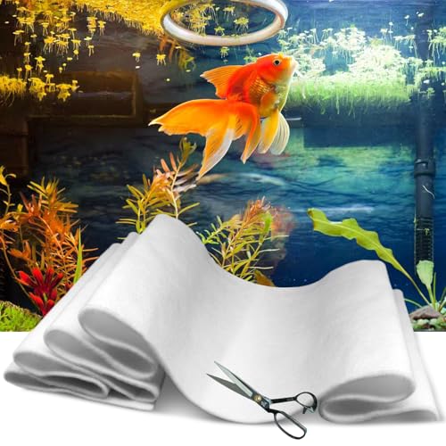UBeesize Aquarium Filter Media Floss, 100 Micron Pond Filters for Outdoor Ponds and Fish Tank, High Efficiency Aquarium Filter Material, No Dye and Reusable Filter Floss, 24" x 36" - size: 24" x 36"