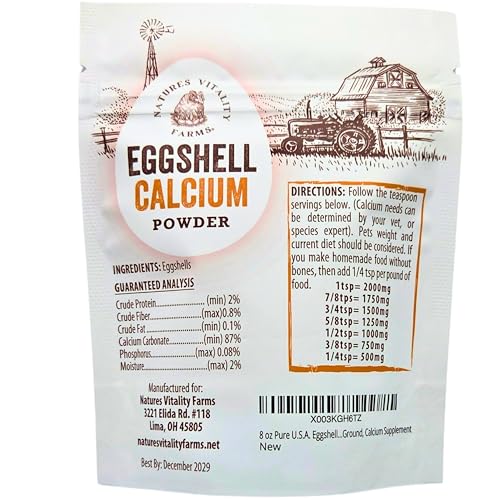 8 oz U.S.A. Eggshell Powder for Dogs/Cats, Finely Ground, Calcium Supplement