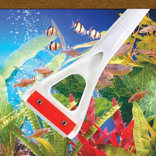 Penn-Plax Wizard Heavy-Duty Aquarium Glass Scraper - Cleans Tank Wall - 15" in