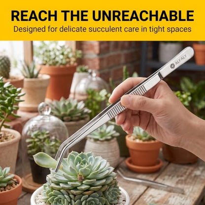 2pcs 10" long Tweezers for crafts & Plants - Large Tweezers Multi Purpose | Stainless Steel , Garden Tweezers ,Seed, Succulent , Bonsai ,Cactus , Kitchen, Crafts, Aquarium, Reptile , long handle , Big - size: 10"