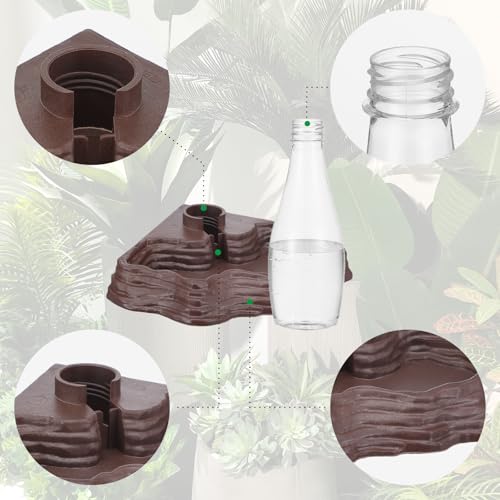 2 Pack Reptile Water Feeder Automatic Water Dispenser Waterer 13.5Oz Feeding Accessories Tank Lizards Waterer for Bearded Dragon Terrarium Turtle Tank Feeding Geckos Frog (Brown)