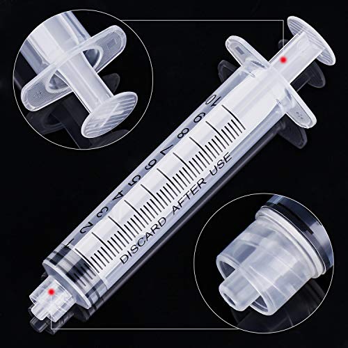 TecUnite 20 Pack Syringe, Plastic Curved Syringes for Epoxy Resin, Craft, Feeding Pets Animals, Oil or Glue Applicator - size: 10 ML