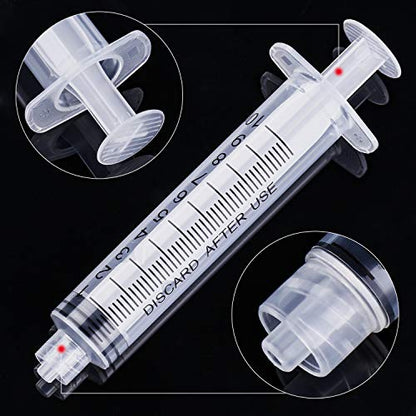 TecUnite 20 Pack Syringe, Plastic Curved Syringes for Epoxy Resin, Craft, Feeding Pets Animals, Oil or Glue Applicator - size: 10 ML