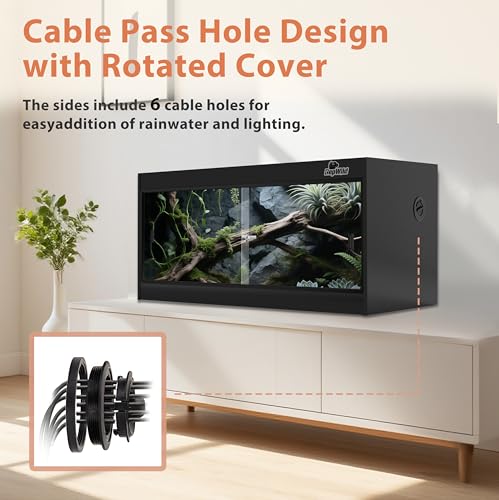 20 Gallon PVC Reptile Enclosure, RepWild 30"x12"x12" Terrarium/Tank with Heavy-Duty Screen Top, Glass Sliding Doors & Lock for Bearded Dragons, Ball Python, Geckos, Lizards - size: 30"W x 12"D x 12"H