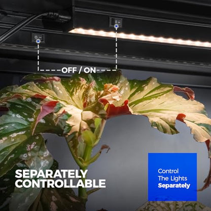 Barrina T5 Plant Lights, 4FT 160W (8 X 20W), Yellow, 8 Packs, Black Cover | Full Spectrum, Plant Grow Lights Indoor with Magnetic Bar, Linkable, 3 Mounting Modes, Individual Switch, Black Cover - color: Yellow, size: 4ft-black Cover