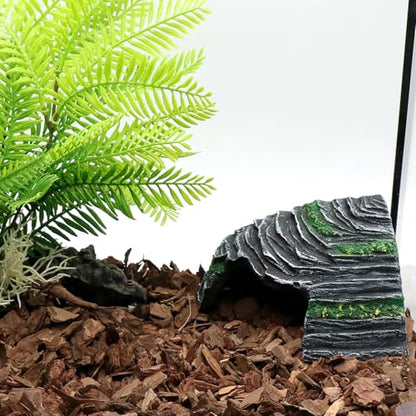 Small Turtle Basking Platform Climbing Ramp Shale Scape Step Ledge, Reptile Cave Hideout Aquarium Tank Accessories Decorations, Great for Reptiles, Amphibians, Leopard Gecko, Frogs - style: Small-4.7 * 4.5 * 2.6