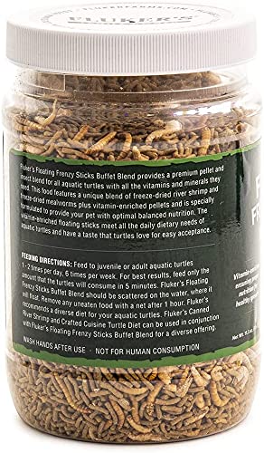 DBDPet Fluker's Buffet Blend Aquatic Turtles Floating Frenzy Sticks Freeze Dried Food 11.5oz - Includes Attached Pro-Tip Guide