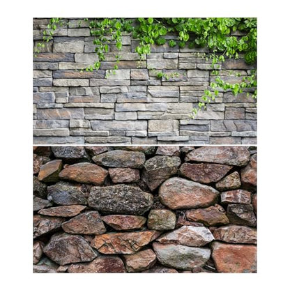 2 Packs Rock Wall Aquarium Background Stone Brick Wall Green Climbing Plants Reptile Tank Background Natural Rocky Fish Tank Backgrounds Rocky Walls Pattern Reptile Enclosure Backgrounds 24x12in - color: Brown_Grey, size: 24(W)x12(H)in