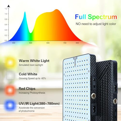 FECiDA Bonsai Grow Light, Table Grow Lights for Seed Starting, Seedlings | UV-IR Full Spectrum, 5 Modes 4/8/12/16/20 Hr Timer, 25 Watt Power Draw, 16"-24" Height Adjustable - size: TableTop-1Head-25W-Timer