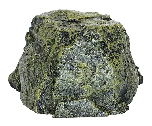 Rock Hide Cave for Reptiles, Amphibians Rock Den - Terrarium & Aquarium Decor, Great for Bearded Dragons,Lizards,Snakes,Turtles,Geckos,Frogs,Small Animals - Large Size - style: Medium Size ( Green )