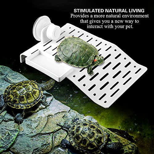plplaaoo Aquarium Tortoise Platform Dock Turtle Terrace Reptile Habitat Floating Island with Suction Cup (11.5x26.5x3.5cm/4.5x10.4x1.4in) - size: 11.5x26.5x3.5cm/4.5x10.4x1.4in