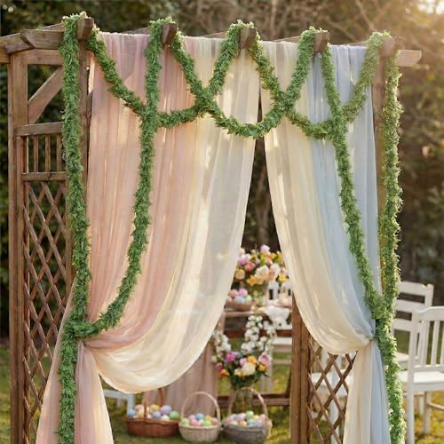 XunYee 4 Pack 11.8 FT Fake Moss Garland Floral Mossvine Garland Decorative Hanging Moss Rope Bendable Greenery for Climbing Reptiles Tank Accessories DIY Crafts Home Wedding Garden Decoration