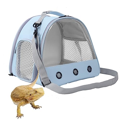 Bearded Dragon Travel Carrier,Lizards Cage, Small Animal Bag for Hedgehog Rat Parrot Bird Guinea Pig, Portable Guinea Pig Travel Carrier for 2 - color: Blue