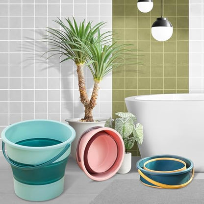 Collapsible Bucket 3PCS 1.3 Gallon/5L Small Plastic Household Cleaning Mop Buckets Foldable Water Bucket for Car Wash Fishing Camping Beach (3PCS) - color: 3pcs