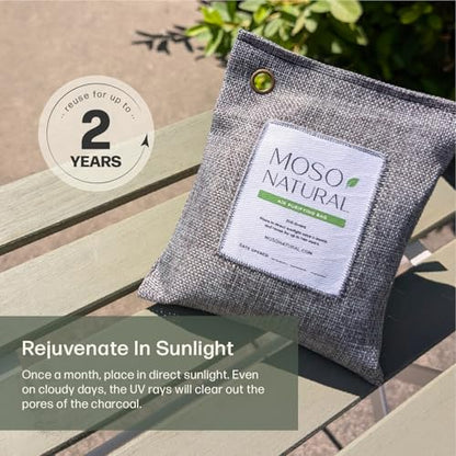 Moso Natural Air Purifying Bag 200g, Charcoal Odor Absorber, Car Odor Eliminator & Closet Deodorizer for Home & Pet, Lasts 2 Years, Unscented Bamboo Charcoal Bags, HGTV Editors' Pick - style: 200g (1 Pack)