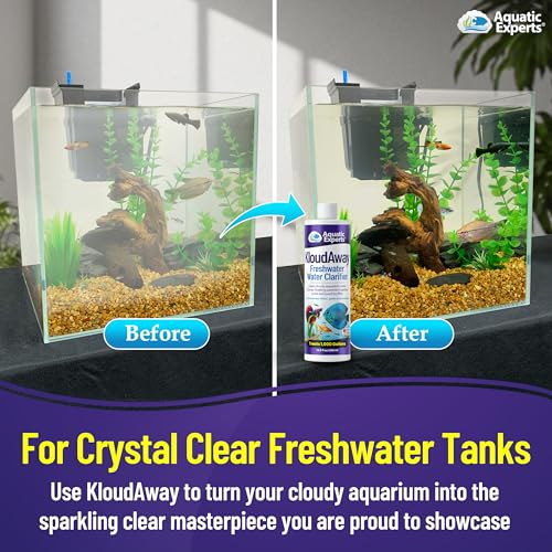 KloudAway Freshwater Aquarium Water Clarifier - Clears Cloudy Water, Water Clarifier for Fish Tank, Made in USA, Aquatic Experts (250 ml) - size: 250 ml (8.45 oz)