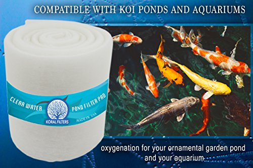 Premium Koi Pond Filter Media Roll - High-Efficiency Pond Filters for Outdoor Ponds, Reusable Fish Pond Filter Material, Made in USA (PRO - Dye-Free - 4 ft 24" Wide) - style: PRO-DyeFree- 4ft 24"wide