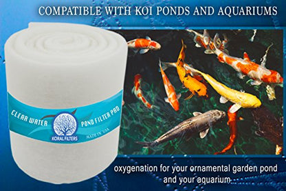 Premium Koi Pond Filter Media Roll - High-Efficiency Pond Filters for Outdoor Ponds, Reusable Fish Pond Filter Material, Made in USA (PRO - Dye-Free - 4 ft 24" Wide) - style: PRO-DyeFree- 4ft 24"wide