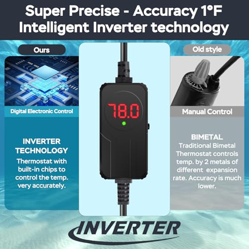 AquaMiracle Aquarium Heater, 100W Submersible Fish Tank Heater with LED Digital Display, Overheat Protection & Auto Power-Off When Out of Water, for Freshwater and Saltwater Fish Tanks (10-20 Gal)