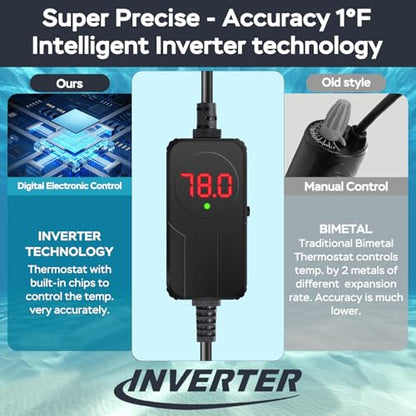 AquaMiracle Aquarium Heater, 100W Submersible Fish Tank Heater with LED Digital Display, Overheat Protection & Auto Power-Off When Out of Water, for Freshwater and Saltwater Fish Tanks (10-20 Gal)
