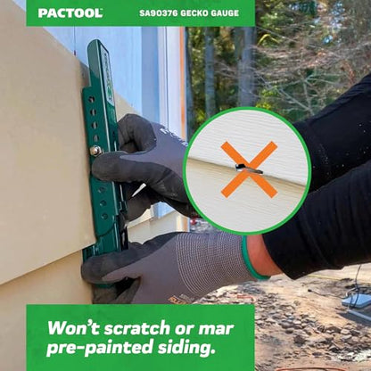 PacTool Gecko Gauge for Engineered Wood Siding - 7/16" Thick, 2-Pack Clamps | For 7/16" thick engineered wood siding. Includes 2 gecko clamps. Compatible with LP SmartSide engineered wood systems. - size: 7/16” Thickness for LP Siding, style: STANDARD