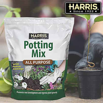 Harris All Purpose Premium Potting Soil Mix with Worm Castings and Other Nutrients, 4 Quarts - size: 4 Quart