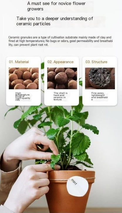 Hydroponics Clay Pebbles Lightweight Ceramsite Water Retention Porous Balls - color: 1 lb, size: Medium (10-15mm)