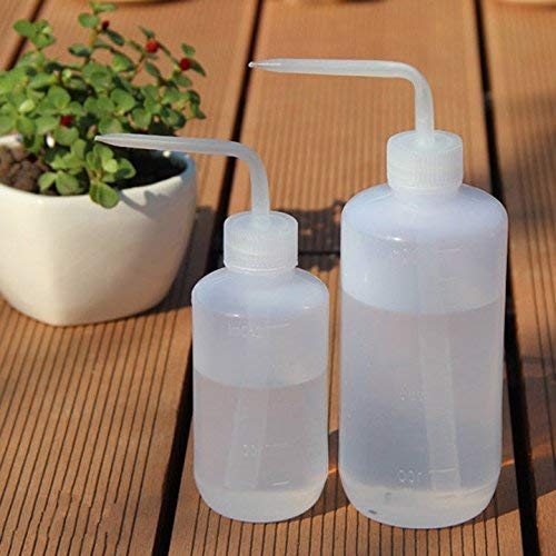 Mkono 2 Pack Squeeze Succulent Watering Bottle, 250ML & 500ML Waterer Can | Small White Can,Bend Mouth Precise Pouring, for Seedlings & African Violets,Safety Plastic, Indoor House Plant Flower Use