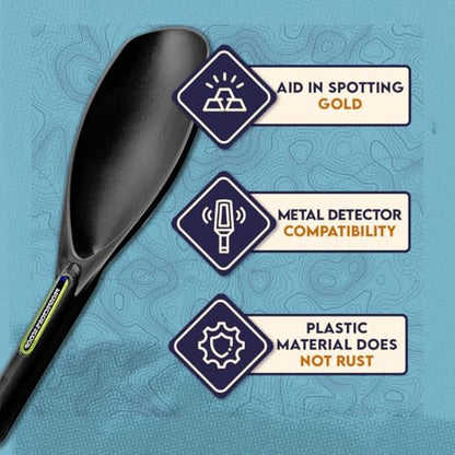 SE Black Prospector's Scoop - 12.5" Heavy-Duty Plastic Tool for Metal Detecting, Gold Panning, Treasure Hunting, and Gardening - color: Black
