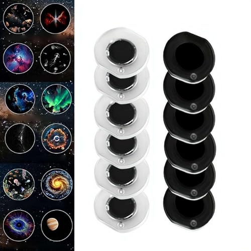 Galaxy Projector Night Light Slides, USB Starry Sky Nightlight Projector Lamp Replacement Discs, Wide Angle Lens Heat-Resistant, Projectors Lamp for Bedroom Ceiling Night Light Party Bar (12 pcs) - size: 12 pcs