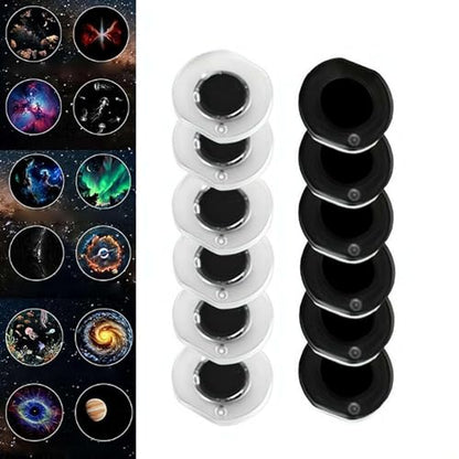 Galaxy Projector Night Light Slides, USB Starry Sky Nightlight Projector Lamp Replacement Discs, Wide Angle Lens Heat-Resistant, Projectors Lamp for Bedroom Ceiling Night Light Party Bar (12 pcs) - size: 12 pcs