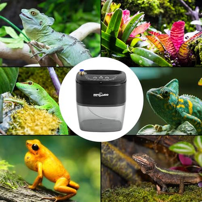 REPTI ZOO 800ml Portable Mister Fogger for Reptile Tank Enclosure - Terrarium Misting System With 2 Nozzles for Amphibians and Rainforest Plants
