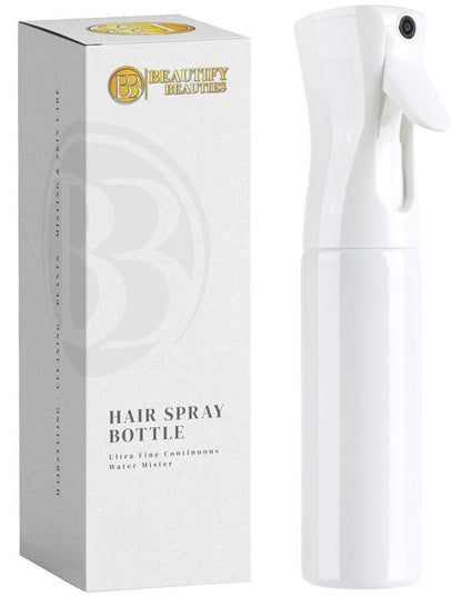 BeautifyBeauties Hair Spray Bottle – Ultra Fine Continuous Water Mister for Hairstyling, Cleaning, Plants, Misting & Skin Care (White, 6.8 Ounces) - color: White, size: 6.8 Ounces