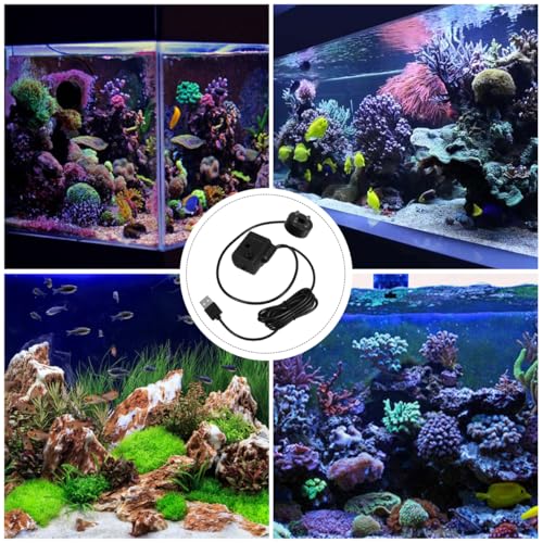 BESPORTBLE Micro Submersible Water Pump for Aquarium Fish Tanks and Garden Fountains Compact Quiet Usb Pump with Led Light for Rockery and Decoration