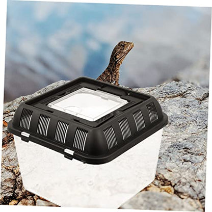 VANZACK Compact Turtle Travel Crate Reptile Carrier Breeding Box Pet Supply Spider Holding Container