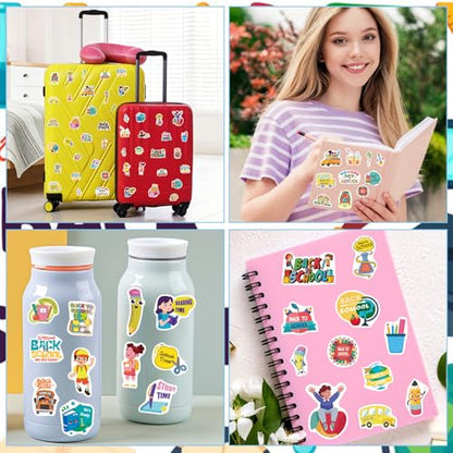 369Pcs Welcome Back to School Stickers Stickers, Self Adhesive First Day of School Sticker School Themed Stickers for Craft Supplies Classroom Rewards Party Decorations - style: Back to School