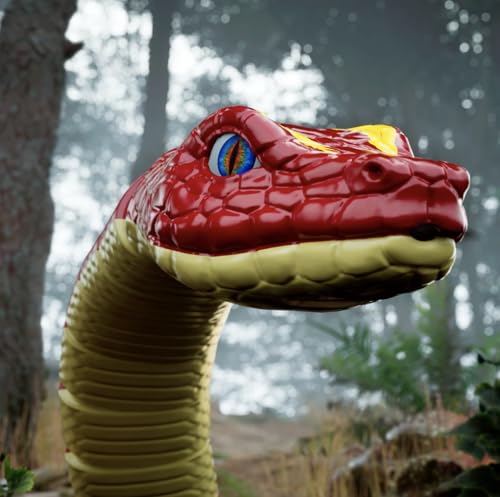 Terra by Battat — Giant RC Red Snake 30-Inch Remote Control Reptile | Realistic red python with LED eyes, flickering tongue and S-shaped slither for pretend play; kids 5+ years - style: Giant Anaconda