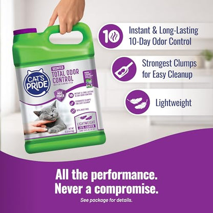 Cat's Pride Total Odor Control, Max Power, Clumping Litter Scented 15lb - size: 15 Pound, style: Total Odor Control Scented