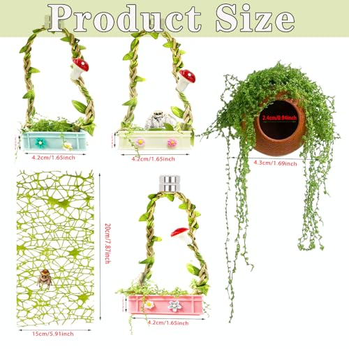 Jumping Spider Hidden Habitat Set (Decorated) - Jumping Spider Cage Accessories - Fun Perimeter Accessories for Climbing and Hiding