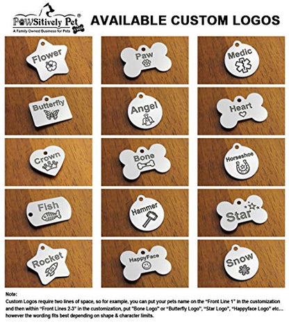 DEEP Engraved Premium Dog & Cat ID Tag – Personalized, Stainless Steel, Long-Lasting Durability - Bone 1" x1-1/2 (2-Side Engraving) - style: BONE 1"x1-1/2" (2-Side Engraving)