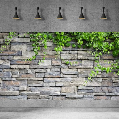 2 Packs Rock Wall Aquarium Background Stone Brick Wall Green Climbing Plants Reptile Tank Background Natural Rocky Fish Tank Backgrounds Rocky Walls Pattern Reptile Enclosure Backgrounds 24x12in - color: Brown_Grey, size: 24(W)x12(H)in