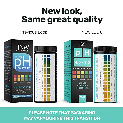 pH Test Strips for Urine and Saliva - 150 Litmus Paper Strips | Includes 150 pH test strips with a 4.5 to 9.0 range for fast urine and saliva testing with an easy color chart.