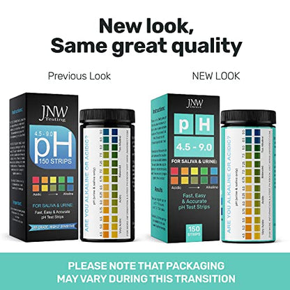 pH Test Strips for Urine and Saliva - 150 Litmus Paper Strips | Includes 150 pH test strips with a 4.5 to 9.0 range for fast urine and saliva testing with an easy color chart.