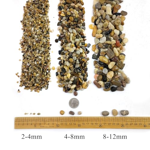 20LB Aquarium Gravel, 1/4" Pea Gravel for Fish Tank, Small River Rocks for Garden Decoration, Landscaping, Vase Filling, Flower Pot Paving(4-8MM) - size: 20LB, style: 4-8MM