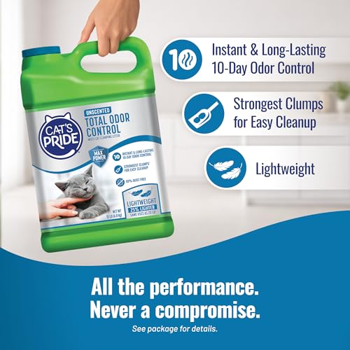 Cat's Pride Total Odor Control, Max Power, Clumping Litter Unscented 15lb - size: 15 Pound, style: Total Odor Control Unscented